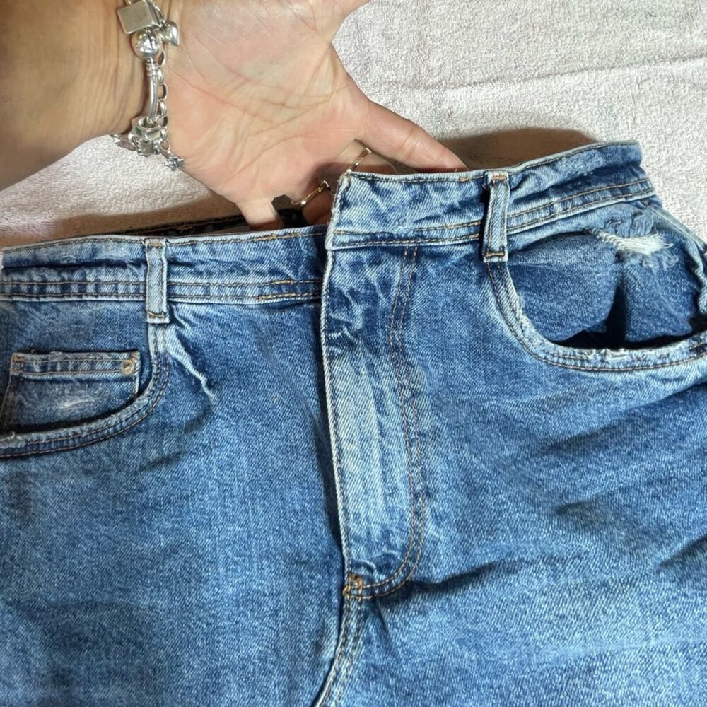 Zara Blue Denim Miniskirt Size L - Picture 8 of 15